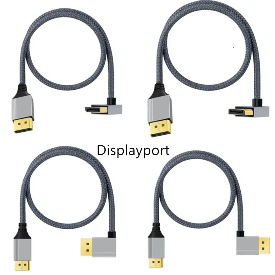 Cable Displayport 1.4 en ángulo, ángulo recto hacia arriba de 90 grados DP1.4 8K/60Hz 4K/144Hz 2K/240Hz para tarjeta gráfica de Monitor de juegos 1M 3M