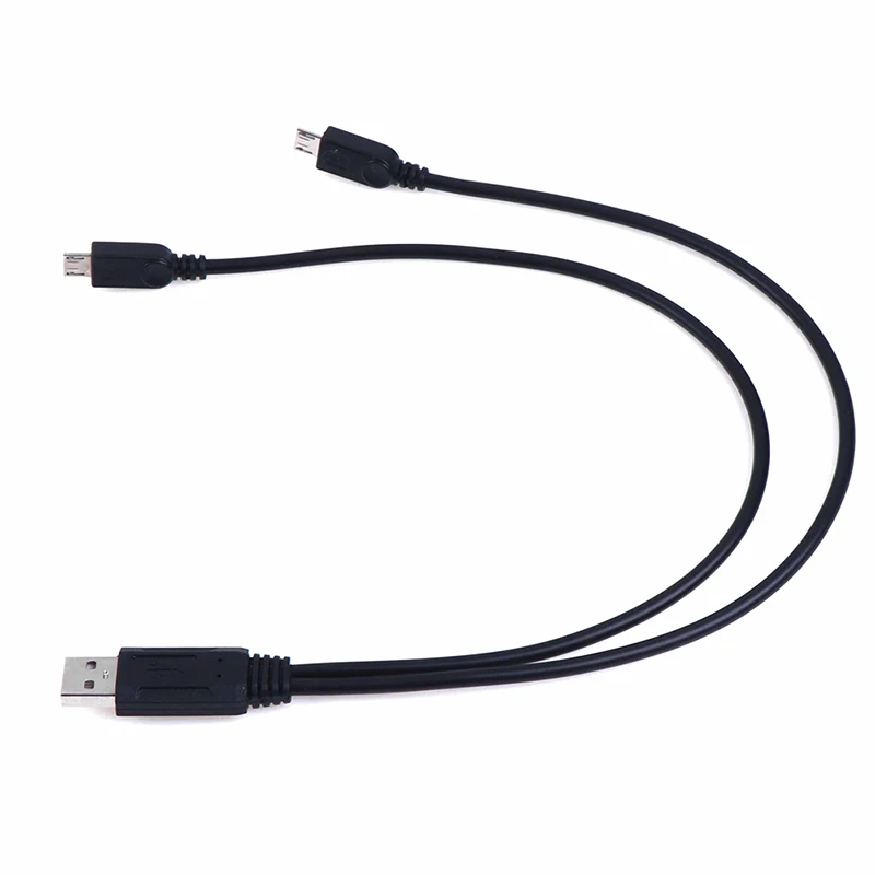 USB 2.0 male to male dual micro usb splitter y charging data cable