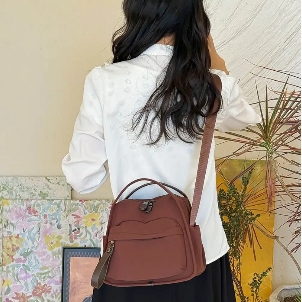 

Fashionable Waterproof Women Crossbody Bag Large Capacity Lightweight Commuting Bag Hand-held Solid Color Handbag Women