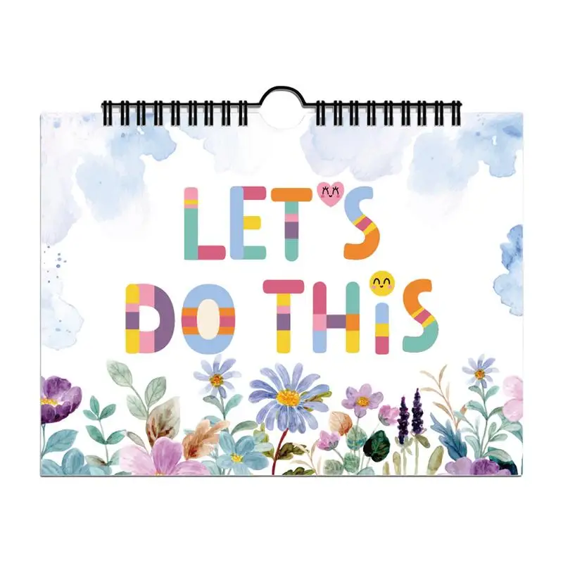 

Undated Monthly Planner Aesthetic Flower Theme To Do Planner 12 Months Distance Learning Family Organizer Self-Filling To Do