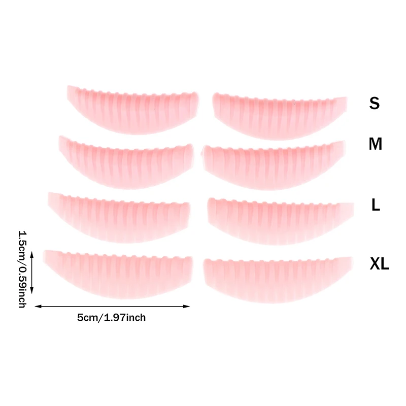 4 pares reutilizáveis almofada de levantamento de cílios almofada de laminação de silicone listra vertical perm hastes 3d cílios extensão modelador ferramenta de maquiagem