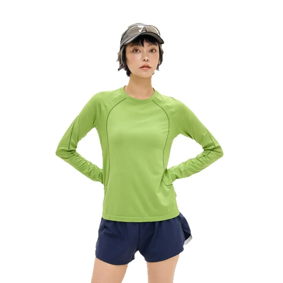 

Новинка: Топ с длинным рукавом из пряжи Хасу, с цветовыми блоками, свободного кроя, влагоотводящий, быстросохнущий, мягкий, для активного отдыха