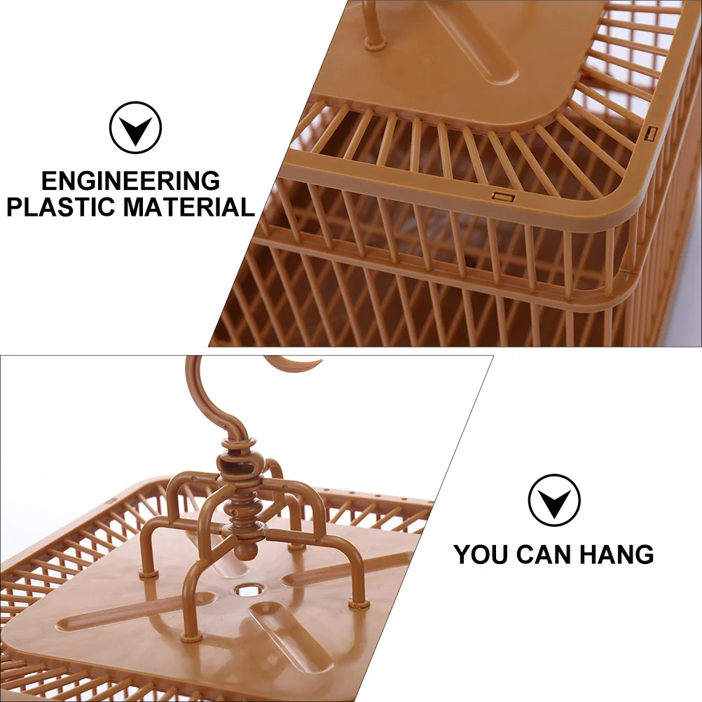 

Creative Plastic Bird Cage for Parrot Cockatiel Budgie Square Cage with Hanging Hook Standing Pole Tray Indoor Outdoor for All