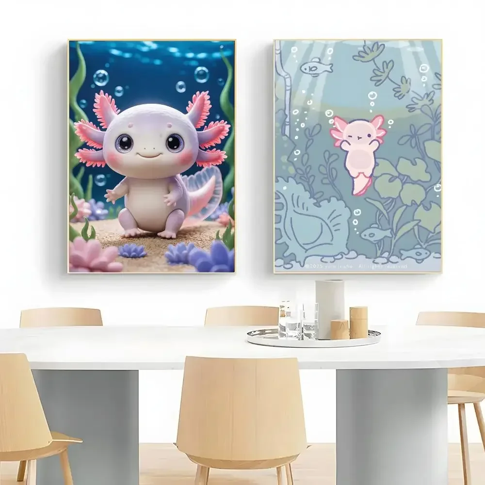 Cute Creature A-Axolotl Poster Wall Art Print Decorative Mural Home Decor Gift Unframed