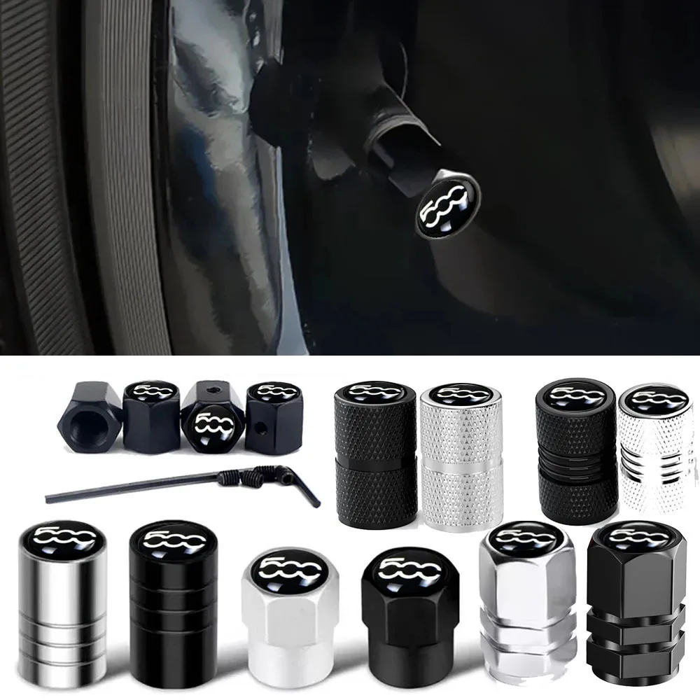 4 pçs/set tampas de válvula do carro pneus da roda ar haste capa protetora para fiat 500 500x para abarth 500 595 500c 596 acessórios