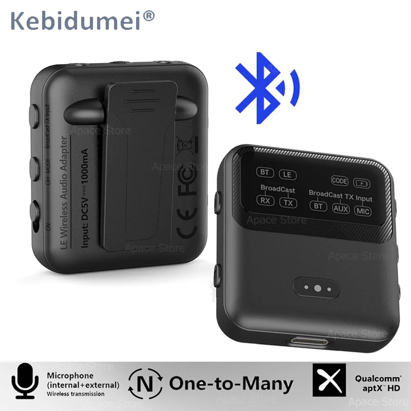 Trasmettitore ricevitore audio Bluetooth 5.4 aptX Adattatore audio LC3 Adattatore audio da 3,5 mm per trasmissione wireless ENC per cuffie Auracast