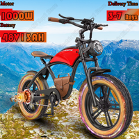 1000W Motor E-bike 48V13AH Battery Retro Motorcycle Electric Bike Adult 20*4.0 Inch  All-terrain Fat Tire Snow Electric Bicycle