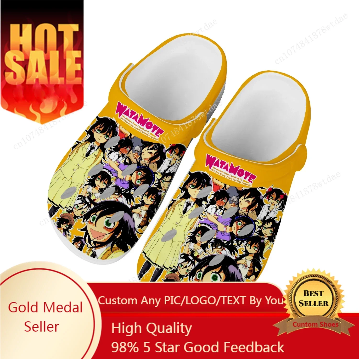 

Watamote Kuroki Tomoko Home Clogs Men Women Youth Boy Girl Customize Water Shoe Anime Cartoon Garden Beach Hole Slippers Sandals