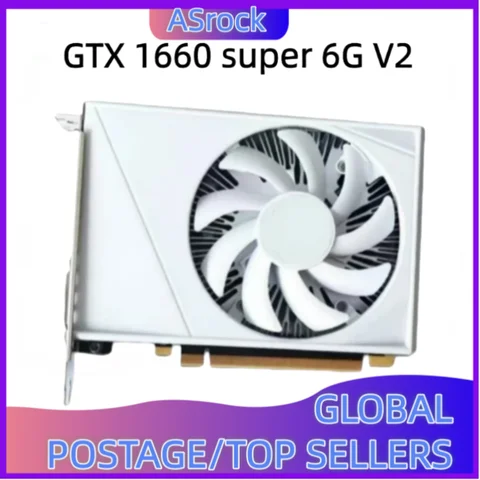 Bilashmart NVIDIA GTX 1660 Super 6G single-fan gaming graphics card, GDDR6 192-bit GPU, suitable for desktop computers, mini size.