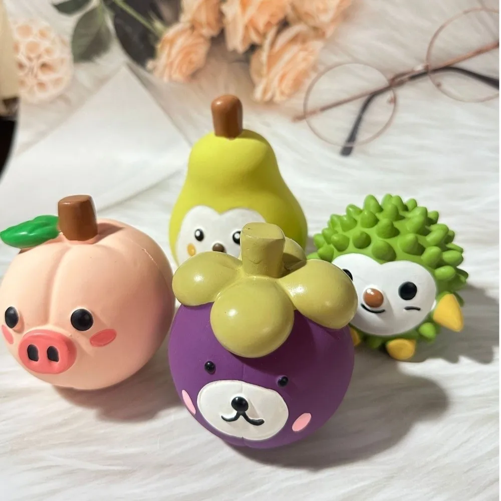 Fruit Shape Squeaky Pet Toys Pig Head Shape Monkey Shape Latex Dog Toys Soft Frog Shape Chewing Toys For Dogs Pet Supplies
