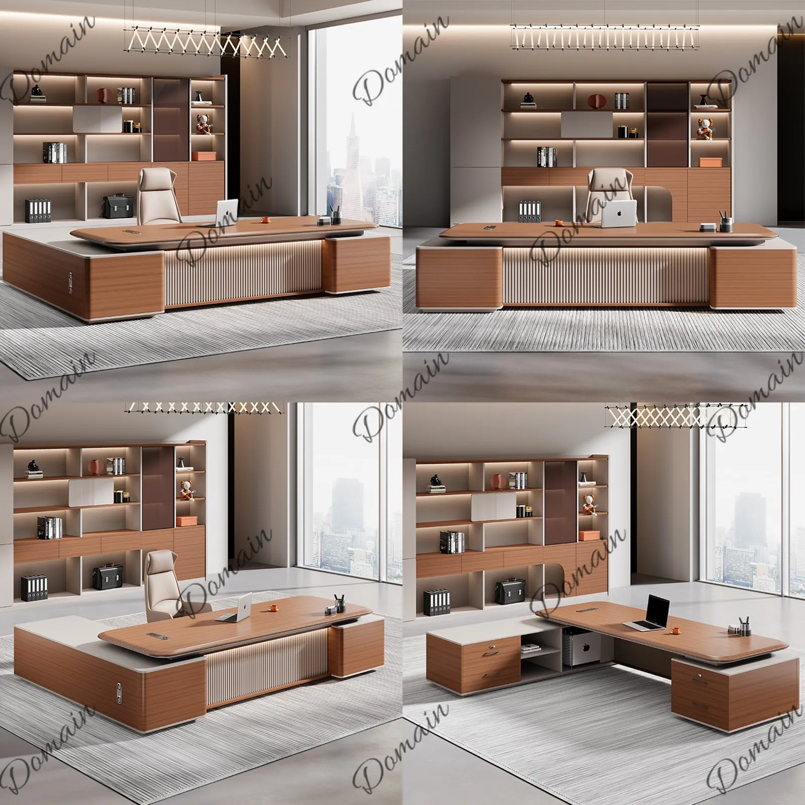 Luxury Executive Desk Set with Simple ABS Lamination Process Manager Office Table for Boss Furniture