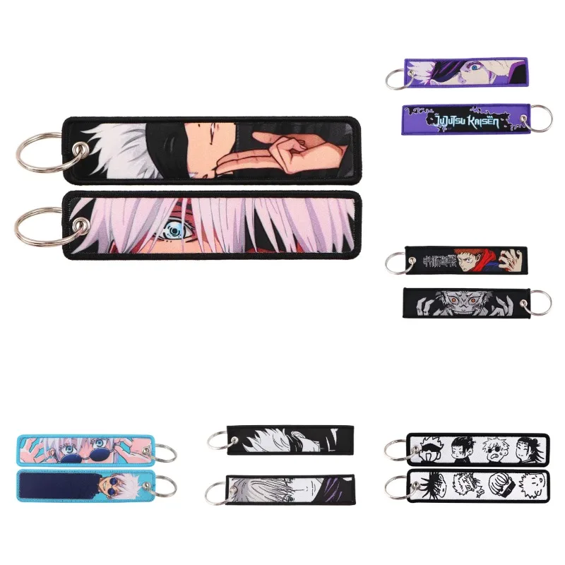 

Популярный аниме-брелок Jujutsu Kaisen: тканый ремешок с персонажами, креативный брелок-подвеска для рюкзака, подарок