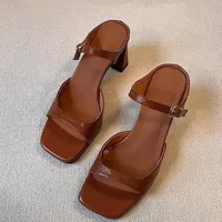 Women's High-Heeled Sandals: 2026 New Summer Collection – Square-Toe, Chunky-Heeled, Height-Enhancing Sandals for Outdoor Wear - Image 2