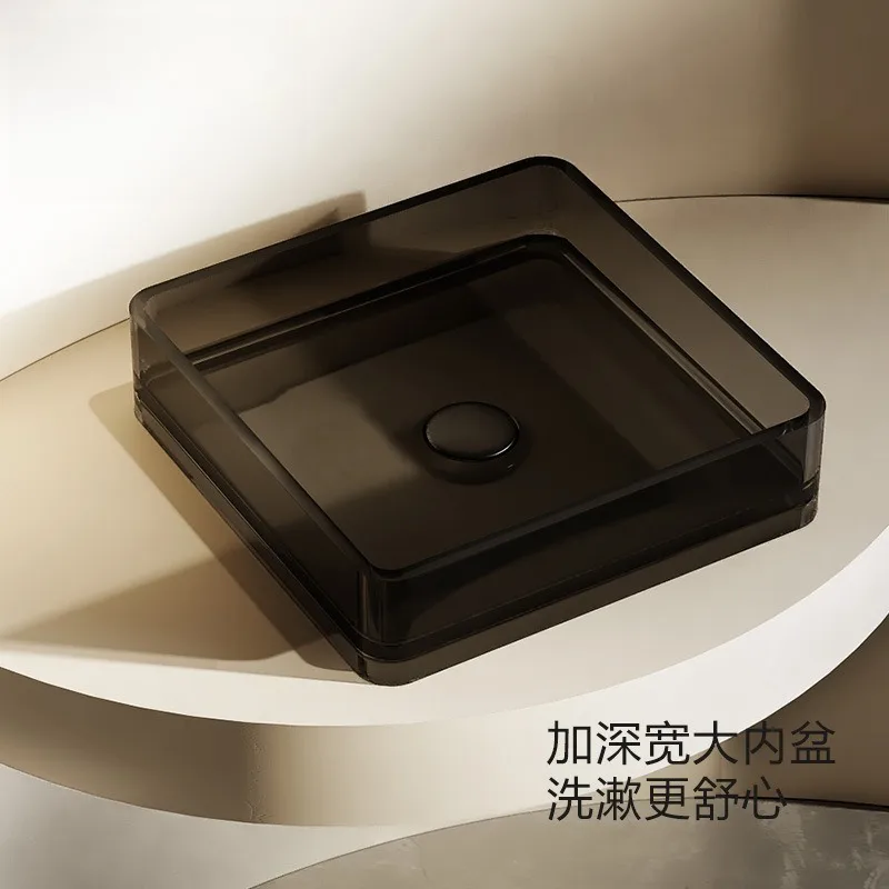 Color transparent resin countertop basin Household wash face basin Bathroom wash basin