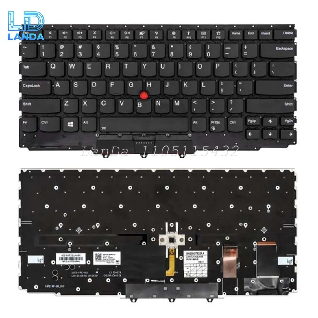 

Клавиатура ноутбука для Lenovo Thinkpad X1 YOGA 2ND 2017, США, с подсветкой и точкой