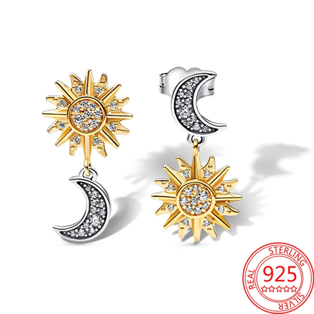 Real 925 Sterling Silver Unicorn Bee Sunflower Butterfly Stud Earrings for Women Silver Jewelry Gift Hood Earring