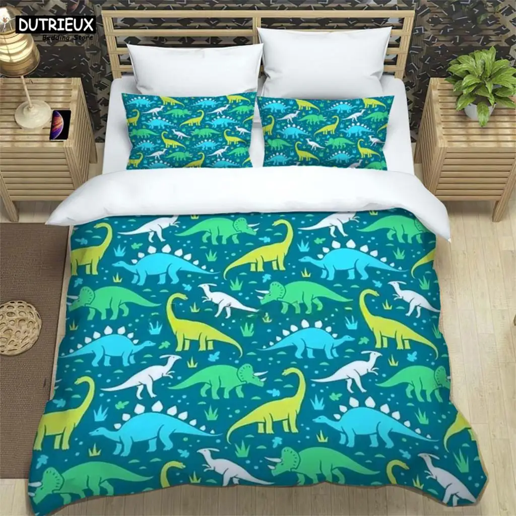 

Luxury, Cute Style Queen - Sized Bedding Set with Cute Dinosaur Printed Cover, Customized for Children