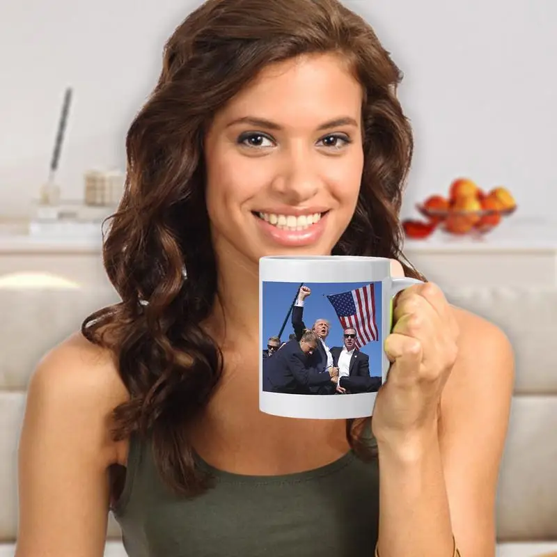 President Mug President Shot Attempt Ceramic Tea Cup 2024 Vote President Tea Cup Makes Me Stronger For Men Women Support