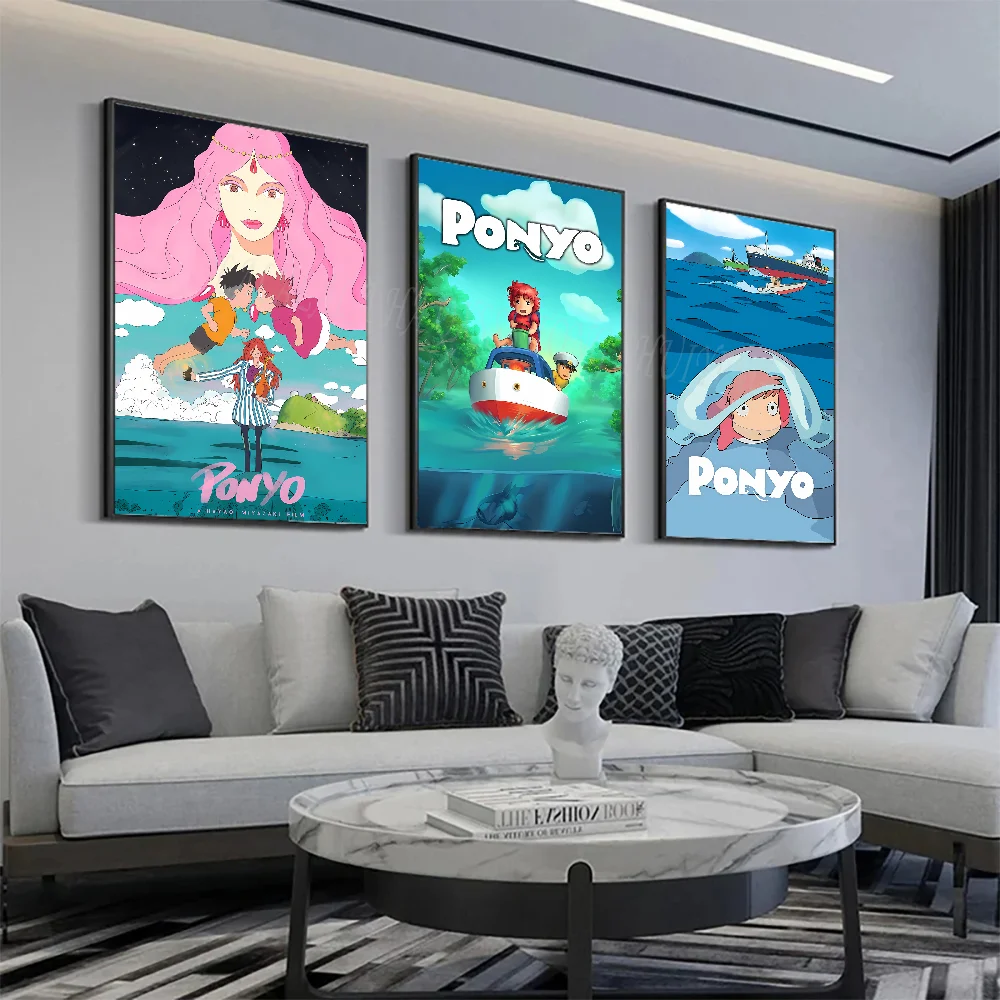 P-Ponyo On Cliff By The Sea Poster Wall Art Home Decor Room Decor Digital Painting Living Room Restaurant Kitchen Art