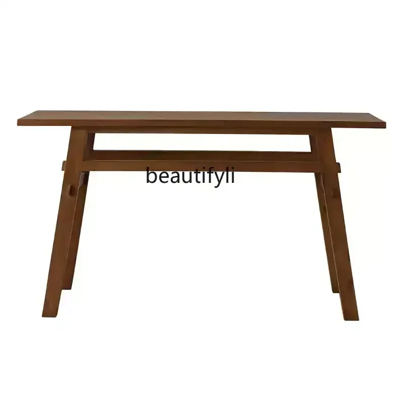 

Wabi Sandy Wind Solid Wood Entry Entrance Hall Entrance Table Simple Long Desk Decorated Table Against Wall Narrow Desk