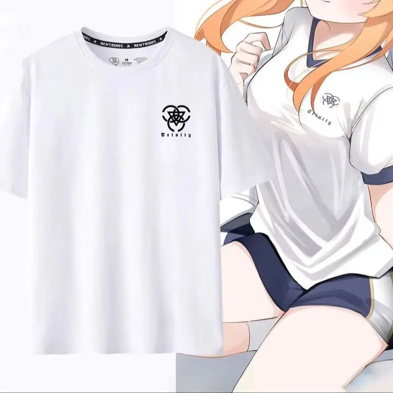 Blue Anime Archive Trinity Mari  Anime Cosplay   Men Women Clothing Unisex Streetwear Graphic T-Shirts Anime Clothes