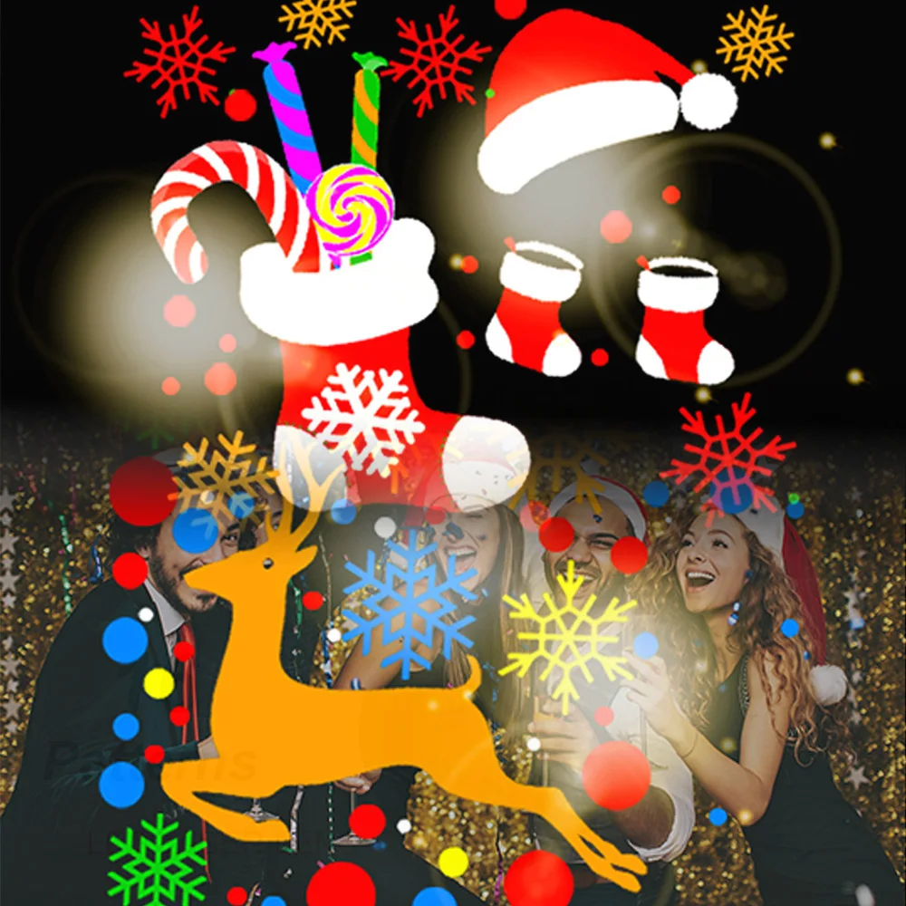 Laser LED Projection Light AC 85V-260V EU Plug Automatic RGB Lighting 16 Patterns Decorative Lights For Chrimas Holiday Party