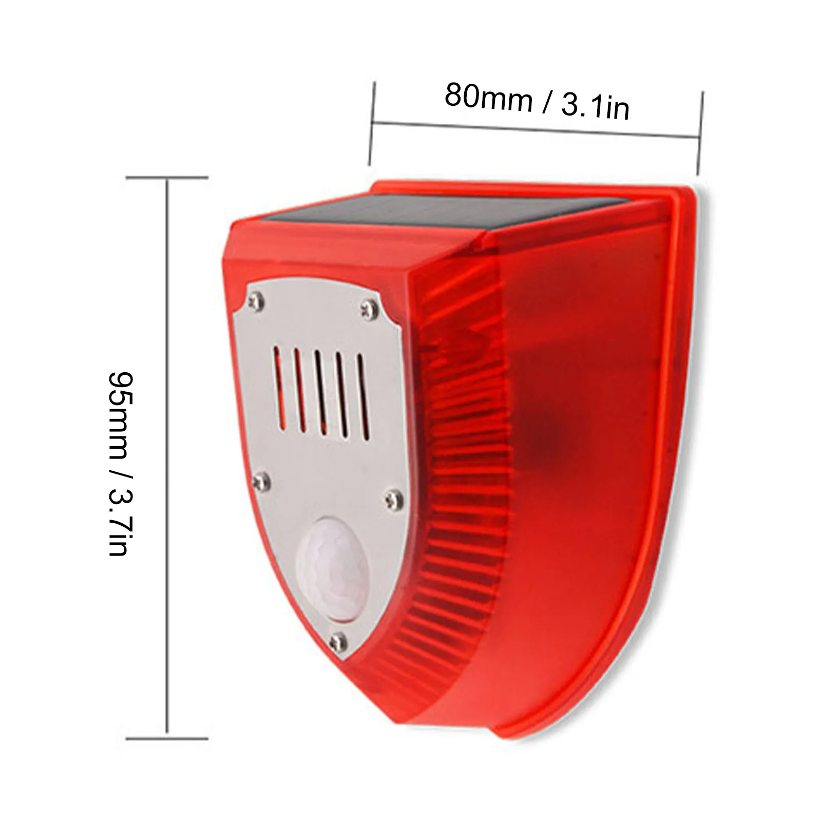 Motion Sensor Alarm Polycrystalline Panel Solar or  Charging 129dB Sound and Light Alarm 125° Sensing Angle for Home Orchard