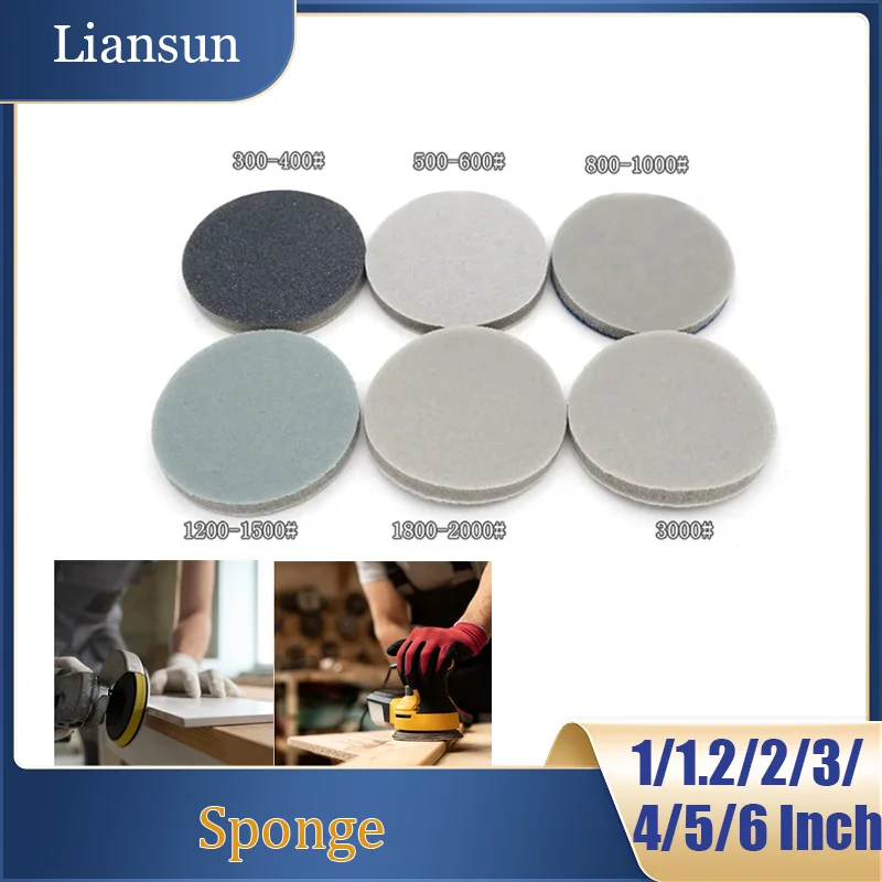 

Флокированный круглый диск, шлифовальная губка, наждачная бумага, петля с крючком, 1/2/3-6 дюймов, зернистость 300-3000 для полировки и шлифования, аксессуары для электроинструментов