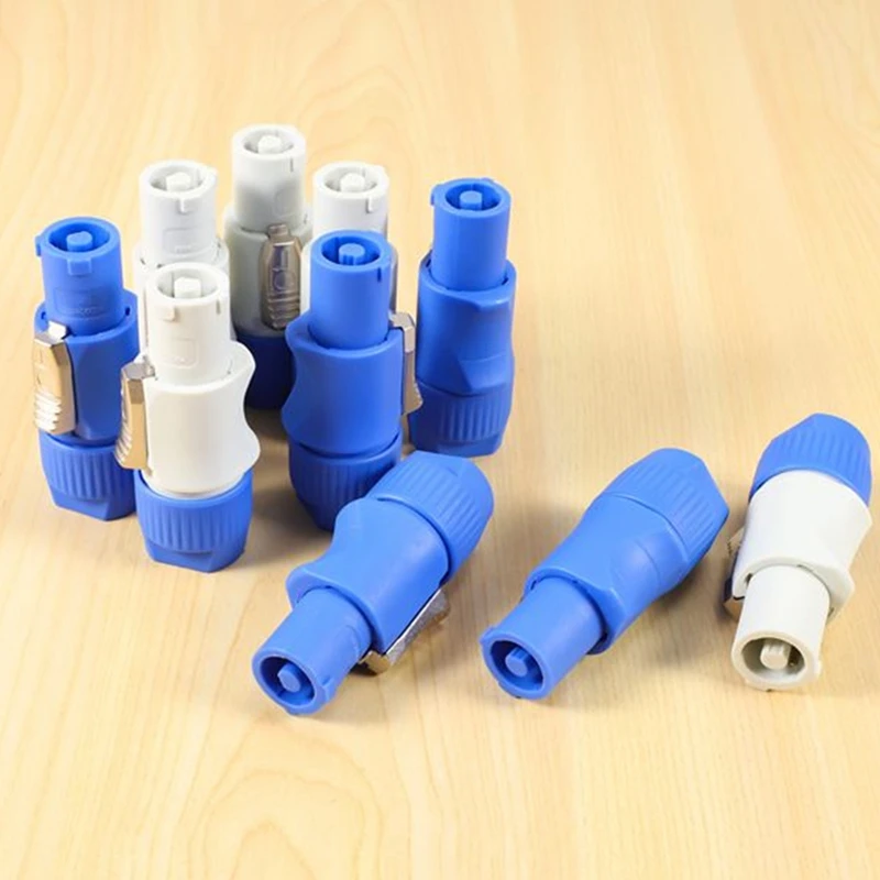 20PCS 3 Pin Male Powercon Connector NAC3FCB Speakon Plug 20A 250V AC Power Plug Connector Blue And Grey White