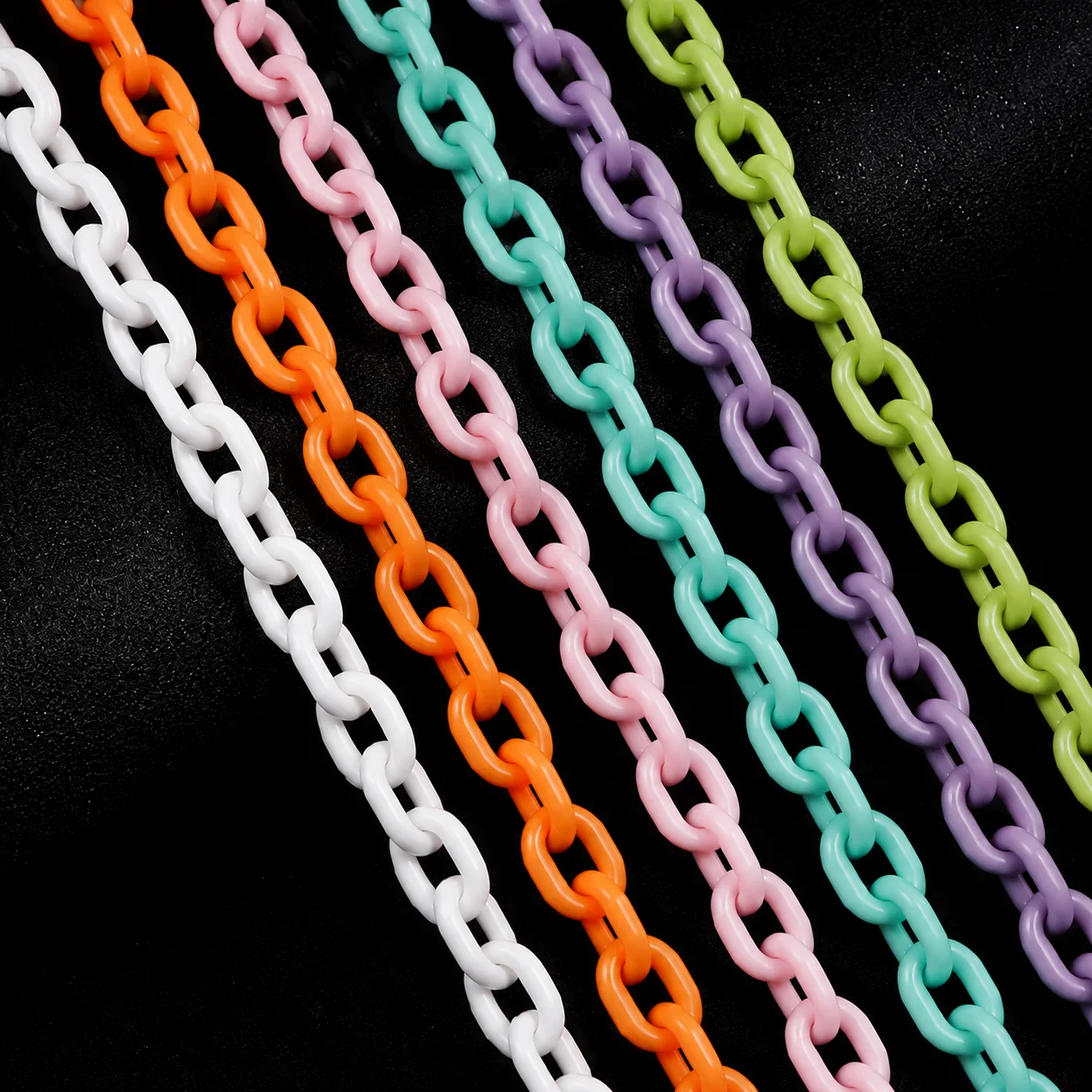 1Pc/6Pcs/12Pcs 50cm Colorful Acrylic Decorative Chain 12 Colors for DIY Clothing Pants Bag Strap Garment Decoration