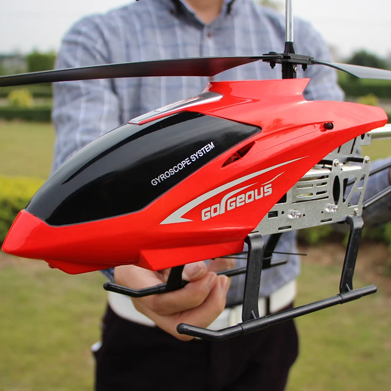 Helikopter Rc z pilotem 3.5CH 80cm bardzo wytrzymały duży samolot zabawka dla dzieci Drone Model samolotu na zewnątrz duży helikopter