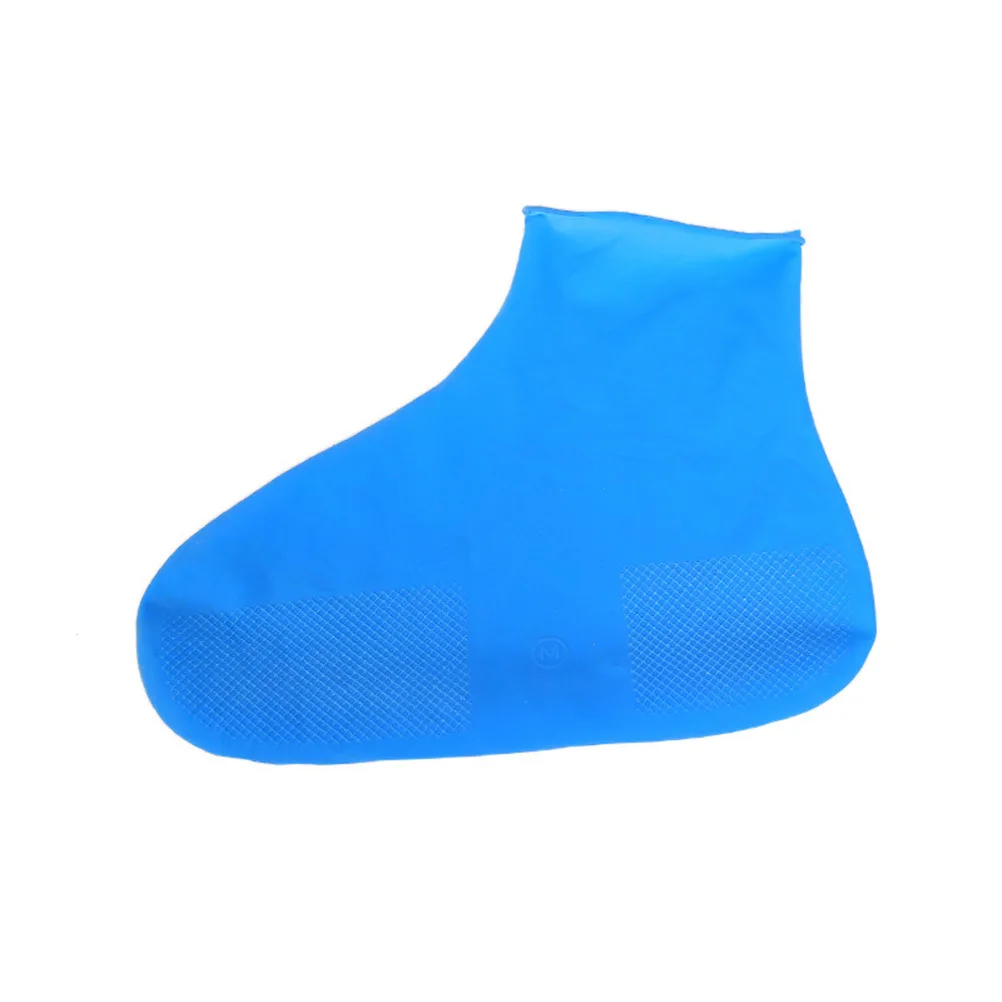 Rain Boot Covers Latex Shoe Waterproof Foot Booties Disposable Dust-proof Blue Indoor