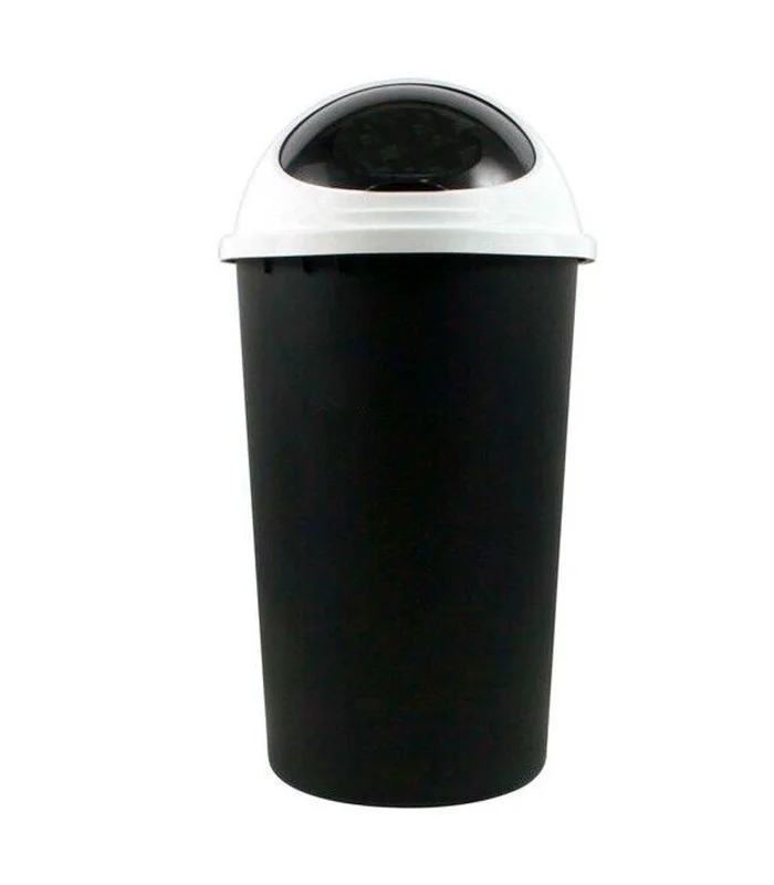 Tradineur plastic dustbin with lid 45 litres, 72x38,5 cm, waste bin, slide lid,