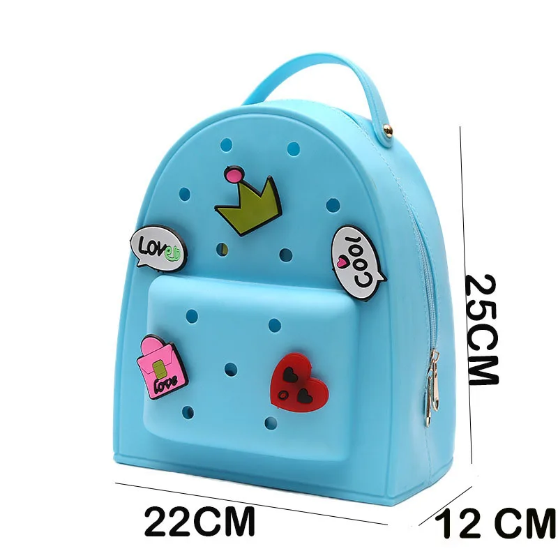 Imagem -03 - Mochilas de Silicone para Mulheres e Meninas Cor Doce Impermeável Pvc Mochilas Escolares Bolsas de Ombro Verão