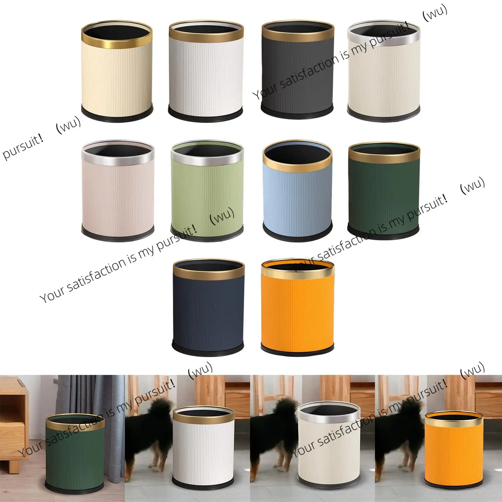 Open Trash Can Portable Rustic Lightweight Large Capacity for Dorm Restaurant Family