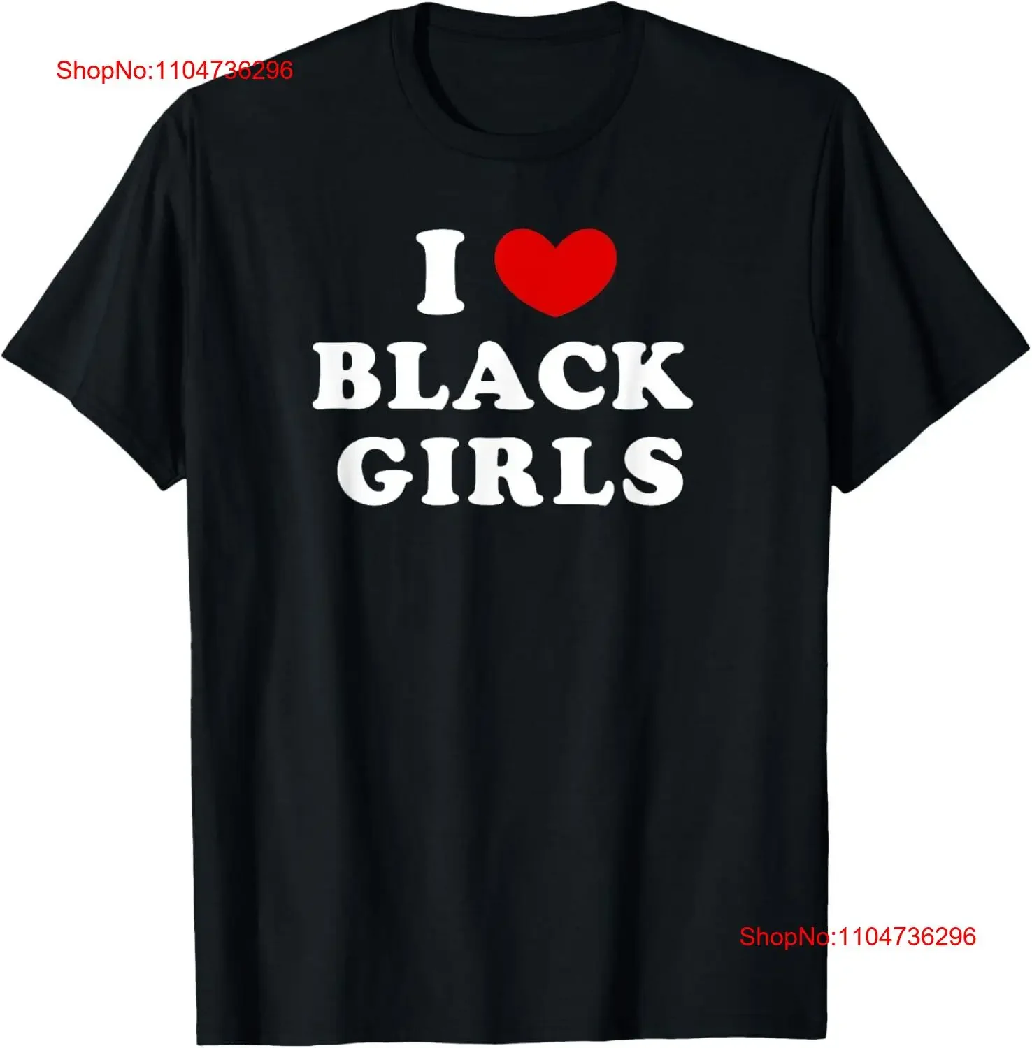 تي شيرت I Love Black Girls Heart تي شيرت أنيق مغسول عتيق للارتداء اليومي ممتد قليلاً للجنسين كاجوال جرافيك ناعم