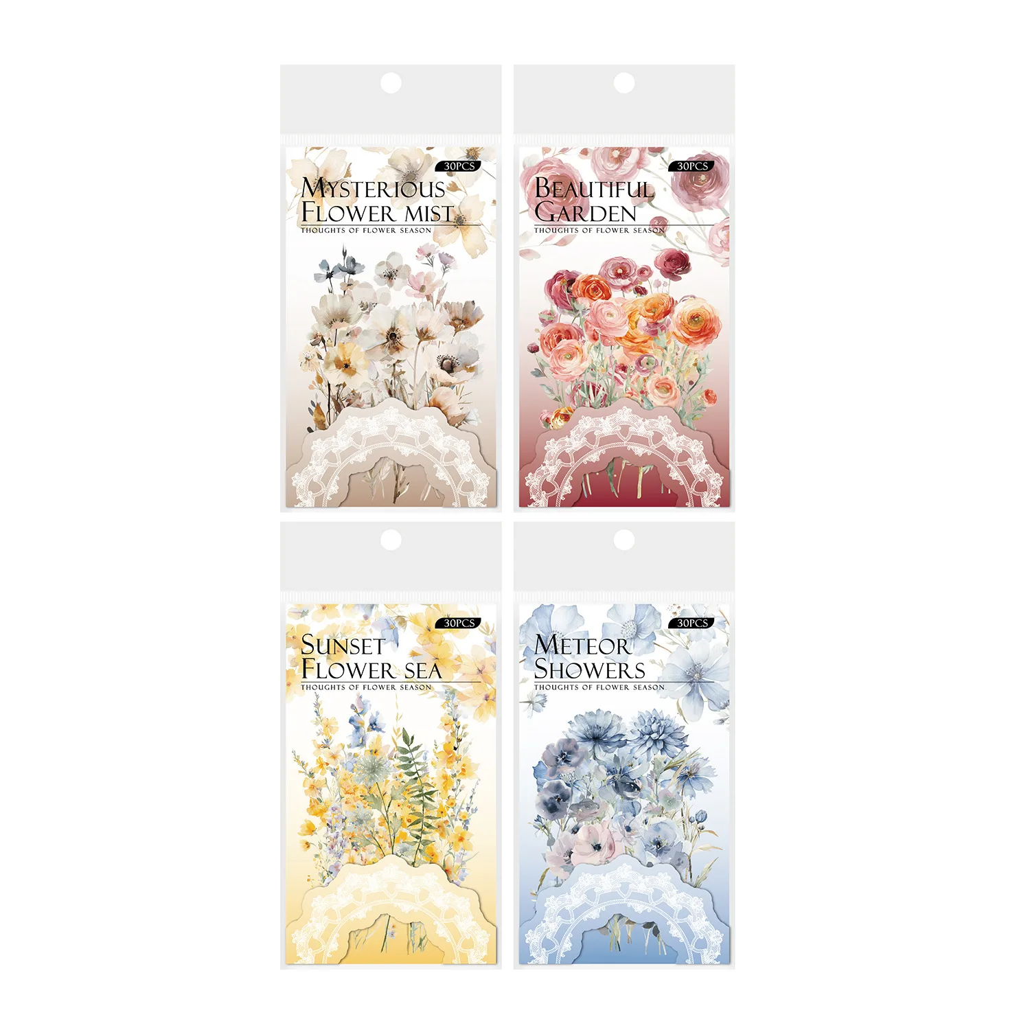30pcs/pack Vintage plant flowers  PET waterproof sticker for DIY scrapbooking Journal Photo album decoration materials Stickers