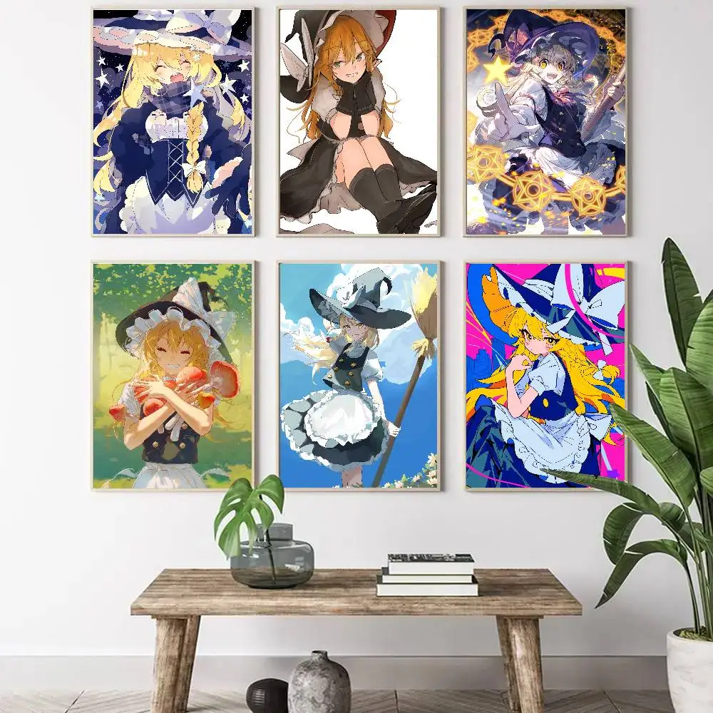 Marisa Kirisame Comic Game Touhou P-Project Poster Art Sticky Wall Waterproof Home Living Room Bedroom Bar Aesthetic Decoration