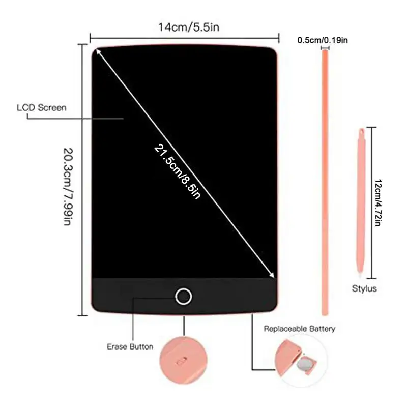 Blocco da disegno LCD Blocco da disegno riutilizzabile per graffiti Tavolette da scribble multifunzionali Lavagna per appunti LCD colorata Educazione precoce dei bambini