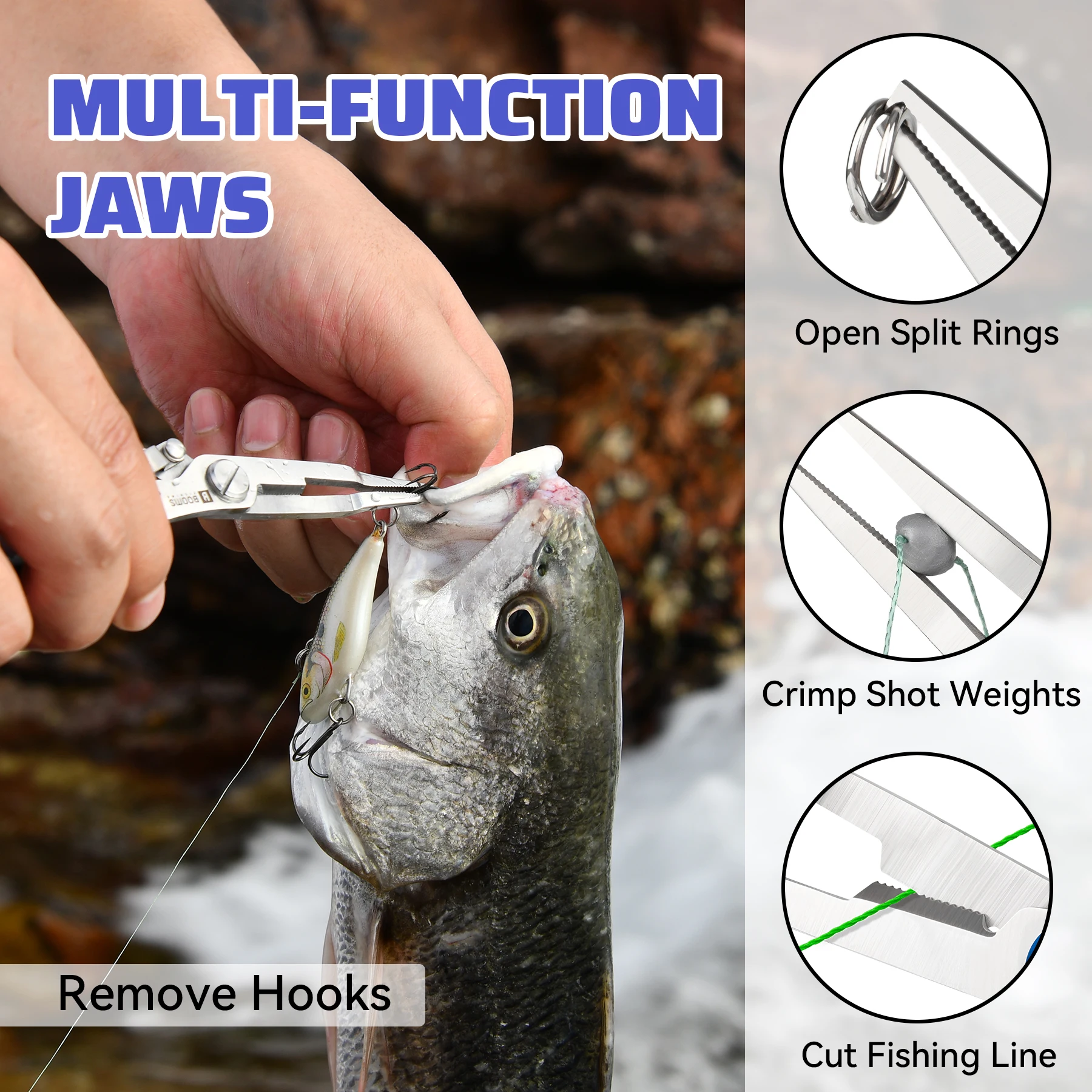 ازدهار الصيد 17 سنتيمتر كماشة الصيد 24 سنتيمتر الأسماك القابض و مقص الصيد الصغيرة خط القواطع هوك مزيل الصيد معالجة أداة مجموعة #2