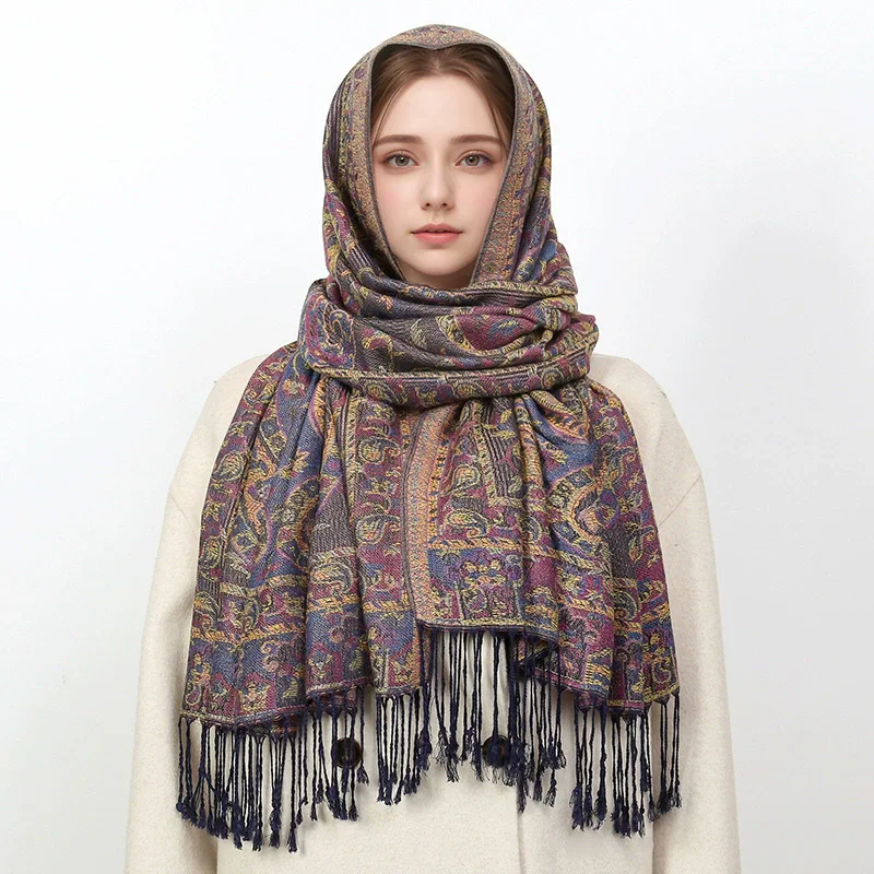 

2025 Luxury Brand Cashmere Women Scarf Printed Winter Warm Shawl and Wraps Pashmina Bandana Long Jacquard Paisley Female Foulard