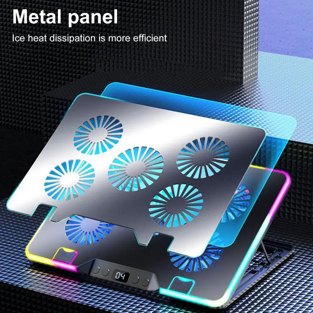 Dynamic Laptop Stand Laptop Radiator Cooler Stand with Digital Display Height Adjustable Portable Notebook Pad Low Noise Gaming