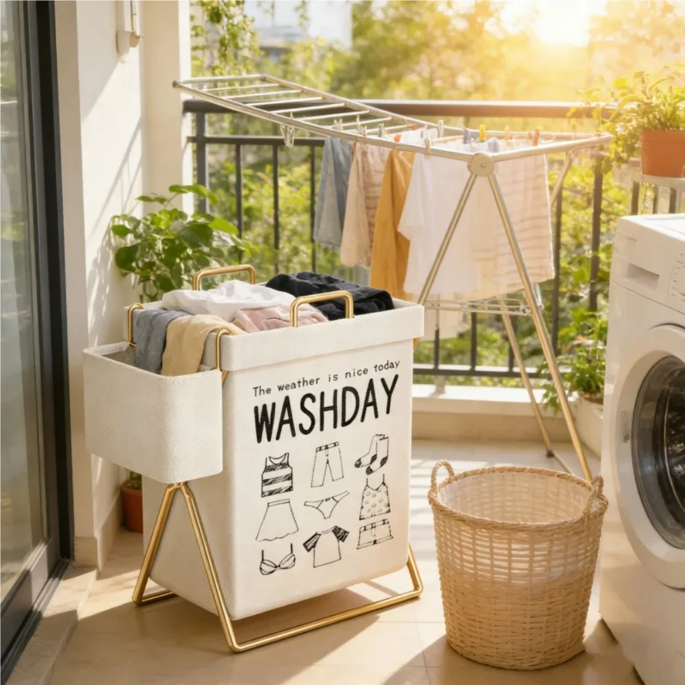 

1 large capacity dirty clothes basket, foldable laundry storage box with handle storage bag for easy storage and space saving