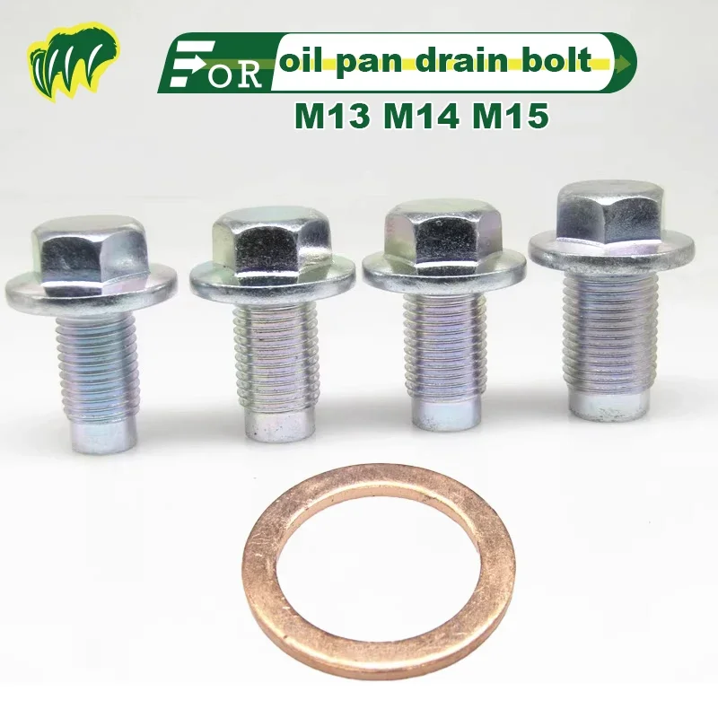 General Purpose Oil Pan Drain Bolt With Extended Length For M13 M14 M15 M16 Engines. It Also Includes A Bolt With Copper Gasket