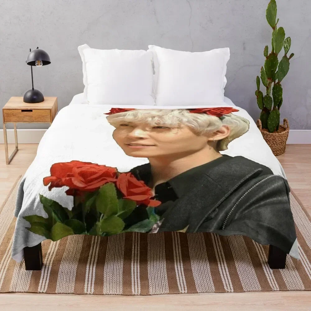 

Kim Woosung cute face Sammy The Rose band kpop Throw Blanket Warm Accent Blanket for Living Room Decoration