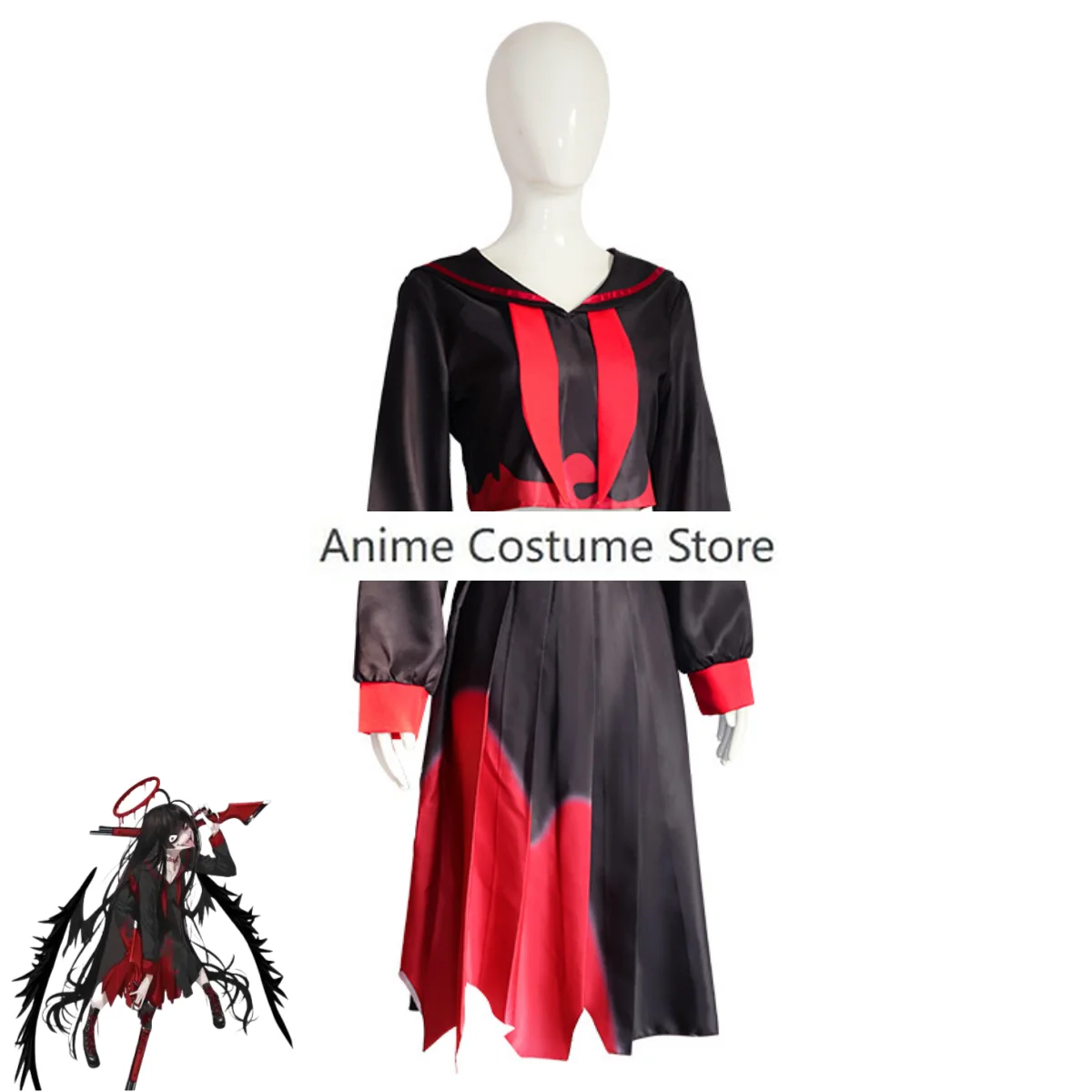 Костюм для косплея из игры голубой архив кензаки цуруги, японская черная школьная форма JK, длинная юбка, женский сексуальный костюм на Хэллоуин