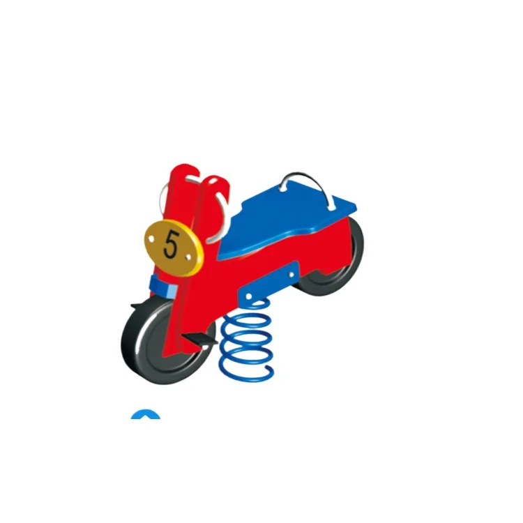 PE spring rocking horse outdoor speedboat motorcycle, rocking music PV playground outdoor seesaw amusement equipment