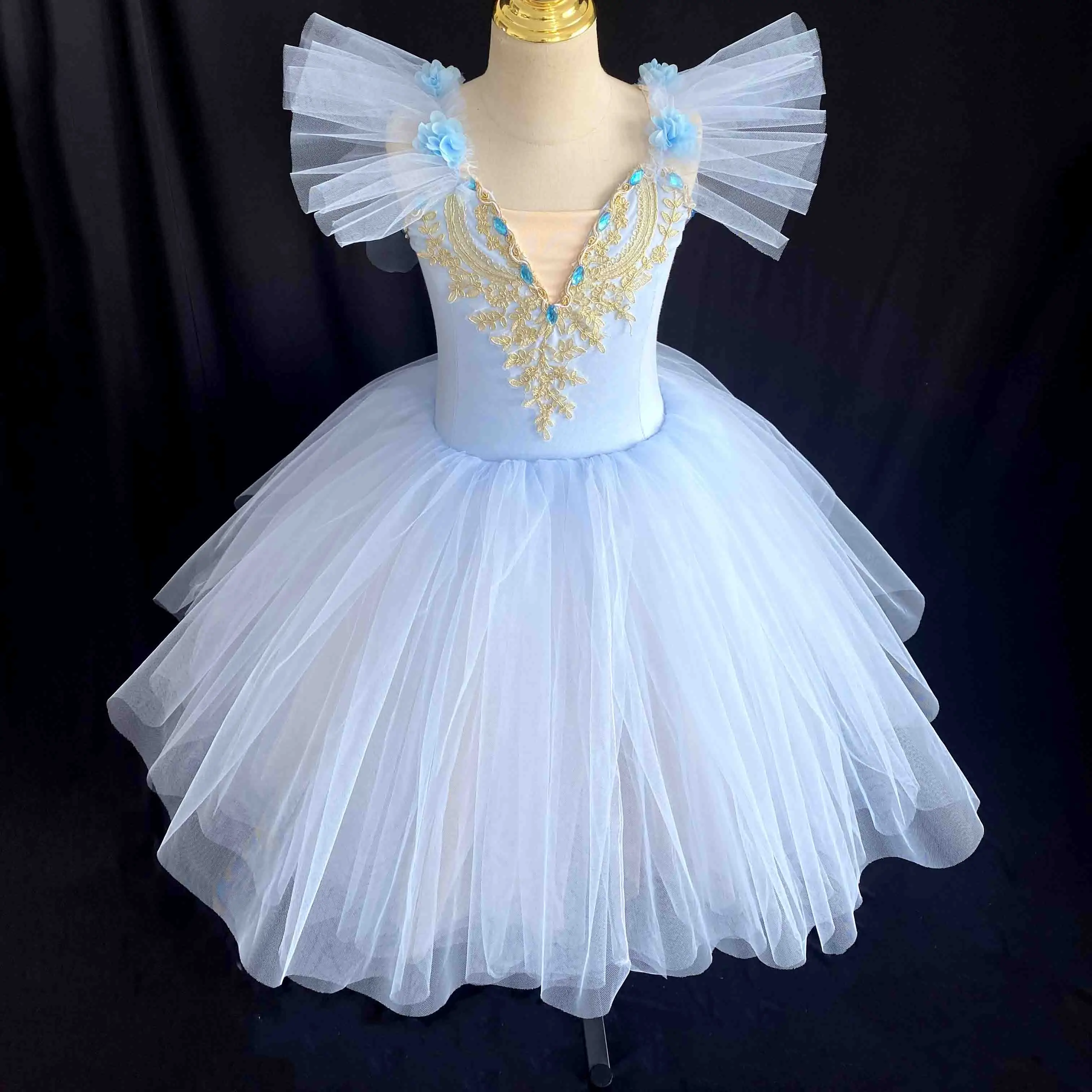 Professional Romantic Tutu Long Tulle Tutus Ballet Dress Women Girls Ballerina Party Dress Children Ballet Dance Costumes