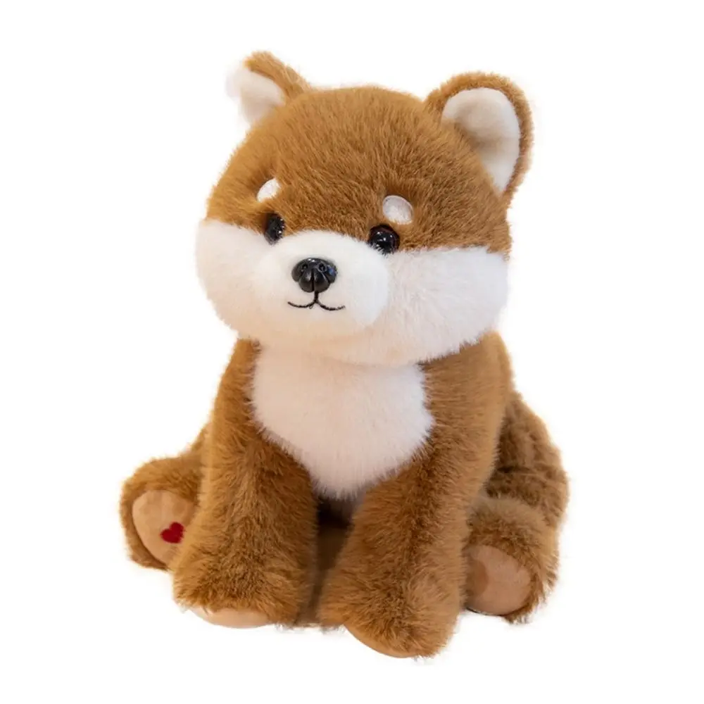 Lying West Highland Plush Toy Stuffed Animals with Chain Simulation Akita Dog Husky Real Life Stuffed Puppy Doll Kids Girls