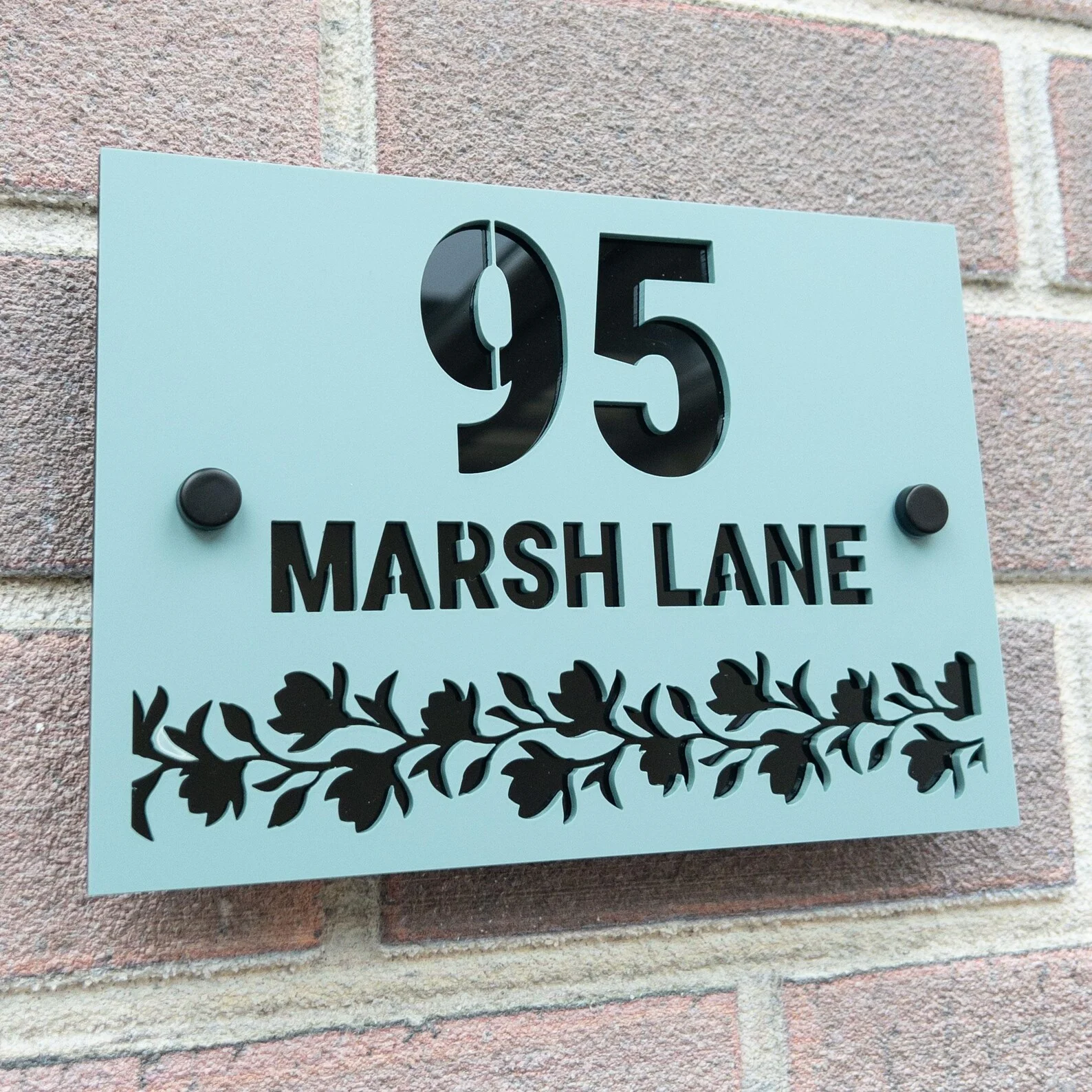 جديد رقم المنزل تسجيل لوحات جدار المنزل قطع الليزر مات رمادي داكن الاكريليك رقم منزل جديد هدية شخصية عنوان اللوحة